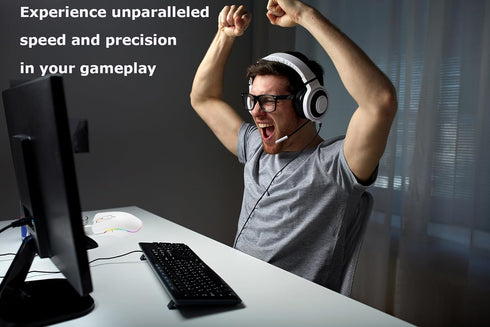 Gaming Mouse RGB Light High Precision Ergonomic Portable Gamer Corded 7 Buttons 2400 DPI Lightweight Wired Gaming Mice for PC Laptop Computer Macb...