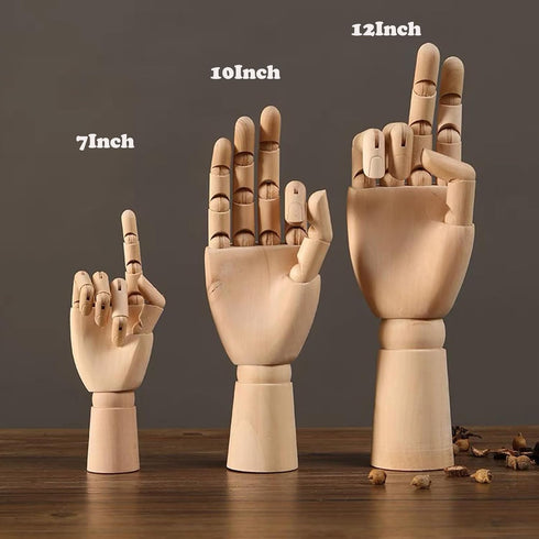 7" Wooden Sectioned Opposable Articulated Left/Right Hand Figure Manikin Hand Model for Drawing, Sketching, Painting (Left Hand)...