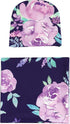 Newborn Swaddle Blanket with Beanie Set,Soft Stretchy Blanket for 0-3 Months Baby Boys and Girls(Purple Flower)...