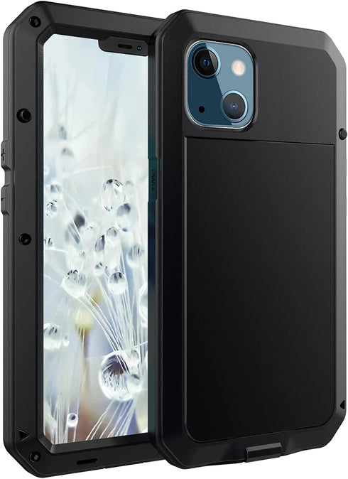 Marrkey for iPhone 13 Case, 360 Full Body Protective Cover Heavy Duty Shockproof Tough Armour Aluminum Metal Case with Silicone Built-in Screen Pr...
