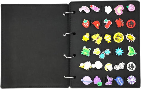 storage organizer collection books for shoe buckles charms pin accessories display (pink)...