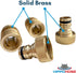 Quick Connector Garden Hose Fittings (2 Pack) - Leak Free - 3/4" Snap-On Water Hose Adapter for Quick Release - Solid Brass - Quick Connection Gar...
