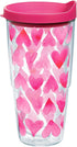 Tervis Valentine's Day Pink Hearts All Over Made in USA Double Walled Insulated Tumbler Travel Cup Keeps Drinks Cold & Hot, 24oz, Clear...