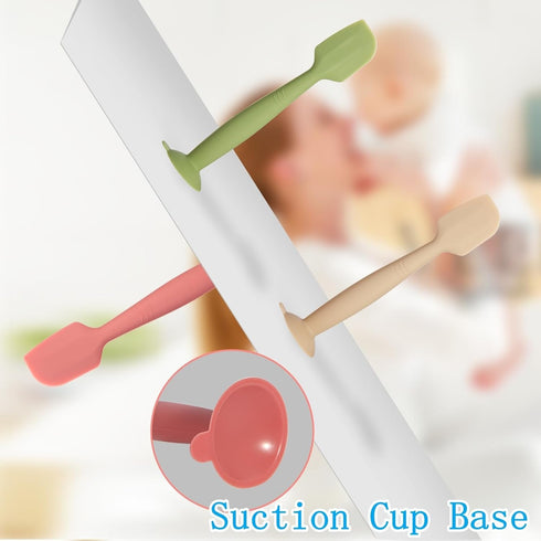 Baby Diaper Cream Spatula 3 Pack Butt Paste Spatula Soft Silicone Diaper Cream Applicator Butt Spatula Baby With Suction Cup Base (Light Blue, Yel...