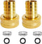 2Pcs 3/4" Barb x 3/4" Female GHT Thread Swivel Hex Brass Garden Water Hose Pipe Connector Copper Fitting with Stainless Clamp House/Boat/Lawn/Powe...
