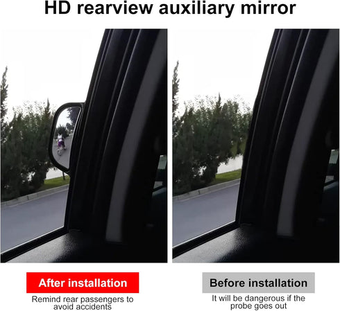Car Blind Spot Rearview Mirror, Rear Seat Auxiliary Mirror for Second Row Car Door Safely Get-Off...