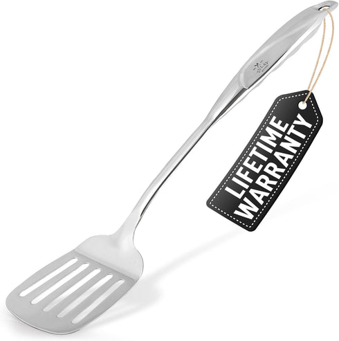 Zulay Kitchen Stainless Steel Metal Spatula – Lightweight, Strong & Durable Metal Turner – Easy to Use, Comfortable Grip, Heat Resistant & Dishwas...