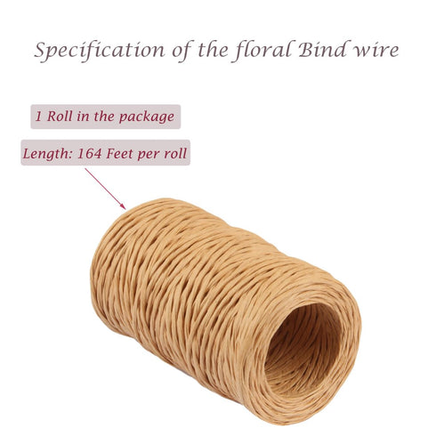 Floral Wire, 164 Feet 2mm Binding Wire, Paper Covered Rustic Vine Wrapping Metal Wire for Craft, Flower Bouquets Crown, Christmas Wreaths, Wedding...