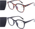 AQWANO Bifocal Reading Glasses Men Women Lightweight Comfortable 2 Pack Round Fashion Readers with Spring Hinges, 2.0...