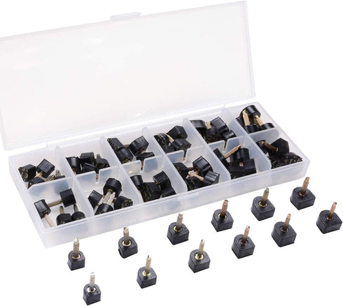 24 Pairs High Heel Tips Shoes Replacement Tap Caps,6 Size,8,/9/10/11/12/12.5mm,U-Shape, Black...