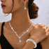 Rhinestone Jewelry Set Bridal Jewelry Sets Silver Prom Jewelry Sets Sparkly Wedding Necklace Jewelry Accessories for Women...