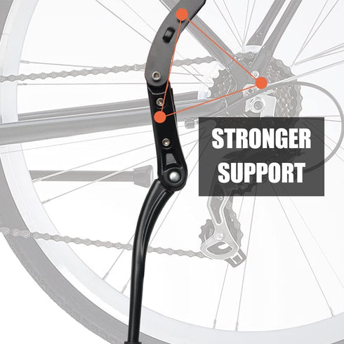 Bike Kickstand Adjustable Aluminium Alloy Bicycle Kickstand Bike Side Kickstand Fit for 22" 24" 26" 28" Mountain Bike/700 Road Bike/BMX/MTB (Three...