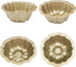 Carbon Steel Mini Bundt Cake Pans, 4 Inch Metal Nonstick Fluted Cake Pan, 4Pcs Kugelhopf Mould for Baking Buntcake Bundtlet Bavarois Cupcake Brown...