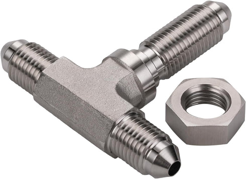 3AN Male Stainless Steel Bulkhead Tee T Brake Hose Fitting Adapter with Nut...