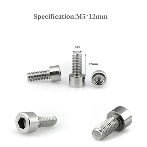 12Pcs Bike Water Bottle Cage Bolts Holder Screws M5 Inner Rack Hexagon Stainless Steel Screws for Bottle Holder Bracket Rack Cycling Accessories B...