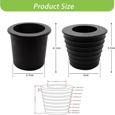 Patio Table Umbrella Hole Rings, 4 Pcs Silicone Patio Table Umbrella Hole Ring, and Cap Set, Umbrella Cone Wedge Plug for 2 to 2.5 Inch Patio Tabl...