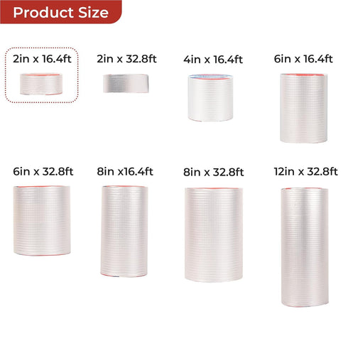 Butyl Waterproof Tape 2" x 16.4',Outdoor Leakproof Tape for Plastic and Metal Repair,RV Repair,Window and Boat Sealing,Silicone,Glass and EDPM Roo...