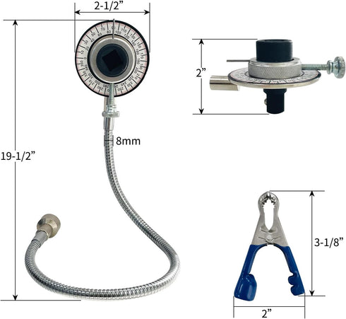 Sutekus Torque Angle Meter 1/2" Drive Wrench Angle Gauge with Flexible Clip Arm...