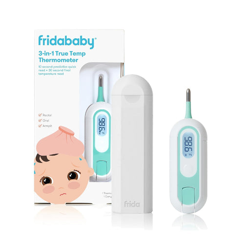 Frida Baby 3-in-1 True Temp Digital Thermometer for Fevers: Babies & Kids (Rectal, Underarm + Oral)...