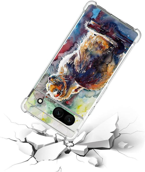 Case for Google Pixel 7a,Cute Cat Painting Drop Protection Shockproof Case TPU Full Body Protective Scratch-Resistant Cover for Google Pixel 7a...
