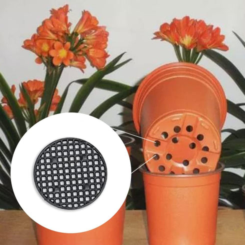 50pcs Flower Pot Hole Mesh Pad Plant Drainage Screens Gasket Round and Square Drainage Hole Screens for Gardening Plant Pot 5 Size...