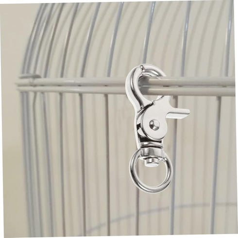 Ipetboom 5pcs Birdcage Lock Metal Snaps Door Chain Lock Heavy Duty Birds Cage Metal Clip Spring Hook Bird Cage Door Bird Cage Accessories Stainles...