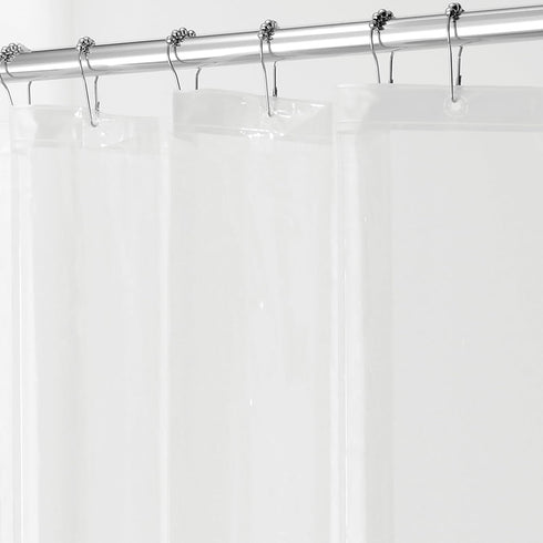 iDesign Waterproof PEVA Plastic Shower Curtain Liner for Use Alone or With Fabric Curtain, 72” x 72”, Clear...