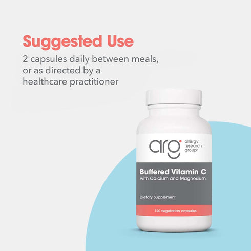 Allergy Research Group Buffered Vitamin C - Buffered Vitamin C 100mg per Serving, Ascorbic Acid Powder Capsules with Calcium Magnesium Complex, Im...