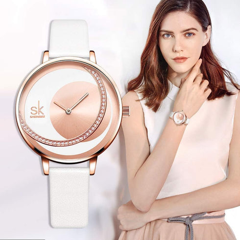 Simplicity Creative Women Watch Genuine Leather Elegant Women Watches Ladies Business Wristwatch...