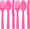 Party Dimensions Plastic Hot Pink | Pack of 48 Cutlery Combo, 48 count...