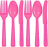 Party Dimensions Plastic Hot Pink | Pack of 48 Cutlery Combo, 48 count...