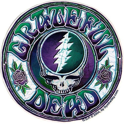 Grateful Dead Steal Your Face Batik - Window Sticker/Decal (6" Circular)...