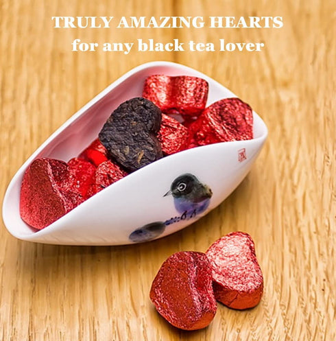 Jinglong Tea Factory - Puerh Tea Mini Tea Cakes (20 Pcs) Ripe Pu-erh Heart Shaped Mini Tuocha (3.6 Ounce)...