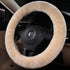 Soft Fluffy Warm Genuine Sheepskin Car Steering Wheel Cover, Fuzzy Fur Wool Protector for Winter Universal Car 14 1/2inch-15 1/2inch, Anti-Slip Co...
