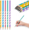 AUAUY Colored Rod Capped Hole Pencil - 5 Colors - 12 Pieces...