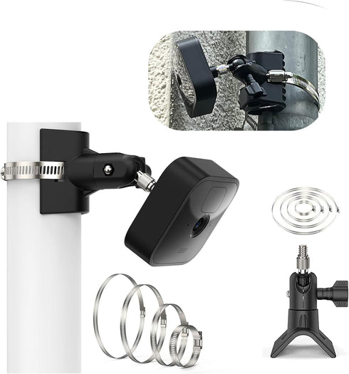 No-Drill Outdoor Security Camera Pole Mount, Universally Compatible with Eufy, Arlo, Simplisafe, and More...