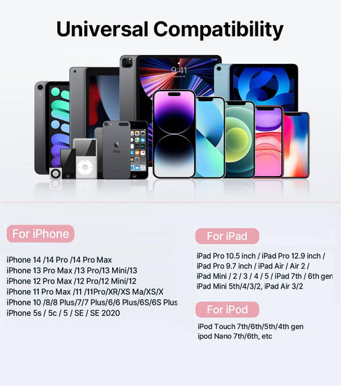 Apple MFi Certified Aux Cord for iPhone, Lightning to 3.5mm Jack Nylon Braided Audio Cable for iPhone 14 13 12 11 XS XR X 8 7 6 iPad to Car/Home S...