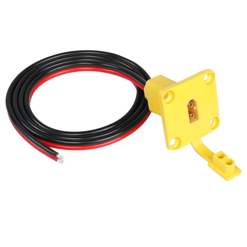 CERRXIAN 3.2FT 12AWG XT60 Male Bare Wire with Mount Panel, XT60 Male Plug with Mout Panel to Open Bare Wire for RC Lipo Battery FPV Drone...