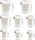 Medsuo16pcs Solid Rubber Stoppers, Laboratory Rubber Plug, Tapered Hole Bung for Pipe Tank Bottle Sealing, 8 Different Sizes (White)...