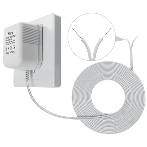 Doorbell Transformer 24V 500MA Doorbell Power Adapter AC110-120V to AC24V, Compatible with Ring, Nest, Eufy, Wyze, Arlo Visual Doorbell (with 32.8...