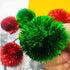 YYCRAFT 15pcs Jumbo Glitter Tinsel Pom Poms Sparkle Balls for DIY Craft,Cat Toys Christmas Decoration(2 Inch,Emerald Green)...