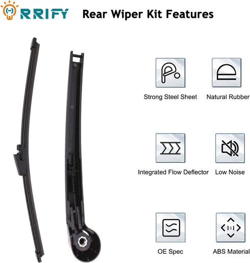 Rear Windshield Wiper Blade Arm Set for VW Tiguan 2009-2017 Rear Windsheild Back Wiper Arm and wiper Blade with Cover Assembly...