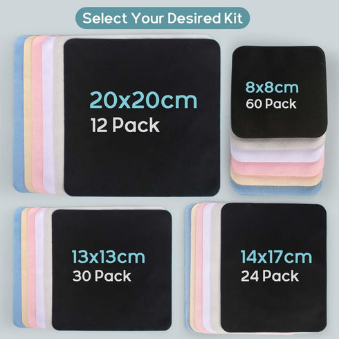 12 Pack 20x20cm/8”x8” Large Microfiber Cleaning Cloth for Eyeglasses Luxury Suede Glass Cleaning Cloth Glasses Cleaner for Eye Glass Lens Cleaning...