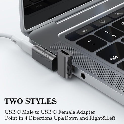 AuviPal BCLINK 240W USB C 90 Degree Adapter (Two Styles), USB C Male to Female L Shape Right Angle Connector for Steam Deck, ROG Ally, Meta Quest,...