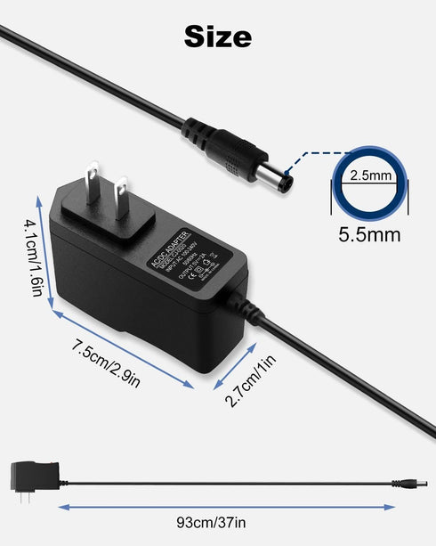 5V 2A Power Supply Adapter 10W AC Adapter 100-240V 50-60Hz AC Wall Plug to DC Power Cord 5 Volt 2Amp Power Adapter Transformer Replacement with 8T...