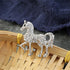 Rhinestone Horse Animal Brooch Pin for Women Girls Men Silver Plated Fashion Crystal Pony Brooches Lapel Pins Cute Dress Accessories Holiday Party...