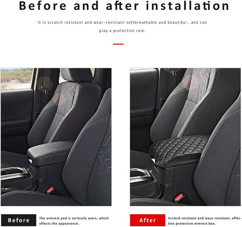 INTGET Center Console Cover for 2020 2021 2022 2023 Toyota Tacoma Accessories 2019 2018 2017 2016 Leather Middle Armrest Cover Seat Protector Elbo...