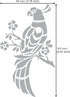 Aleks Melnyk No.471 Metal Stencil, Bird on Tree Branch, Parrot, Branches with flowers, Wild Animal, Small Stencil, 1 PC, Template for Wood Burning...