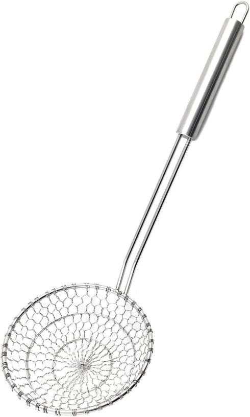Best Utensils Asian Kitchen Stainless Steel Spider Strainer Professional Wire Skimmer with Spiral Mesh (5-Inch Strainer Basket)…...