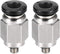 uxcell Straight Pneumatic Push To Quick Connect Fittings M3 Male x 4mm Tube OD Silver Tone 2pcs...
